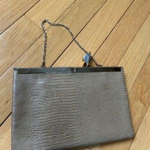 Unique vintage tan clutch